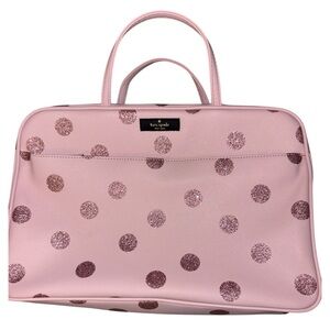 Kate Spade Pink Glitter Polka Dot Cosmetic Bag